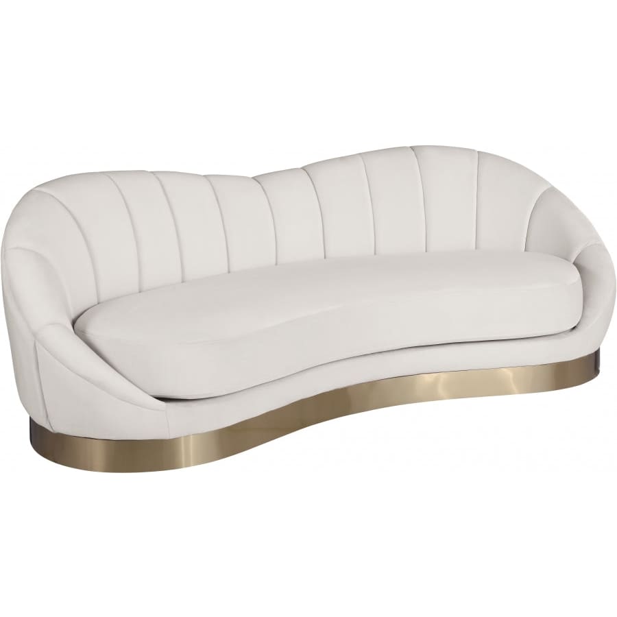 Meridian Furniture Shelly Velvet Sofa - Cream - Sofas