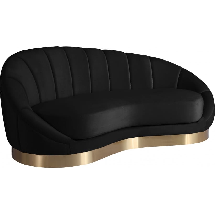 Meridian Furniture Shelly Velvet Chaise - Black - Sofas