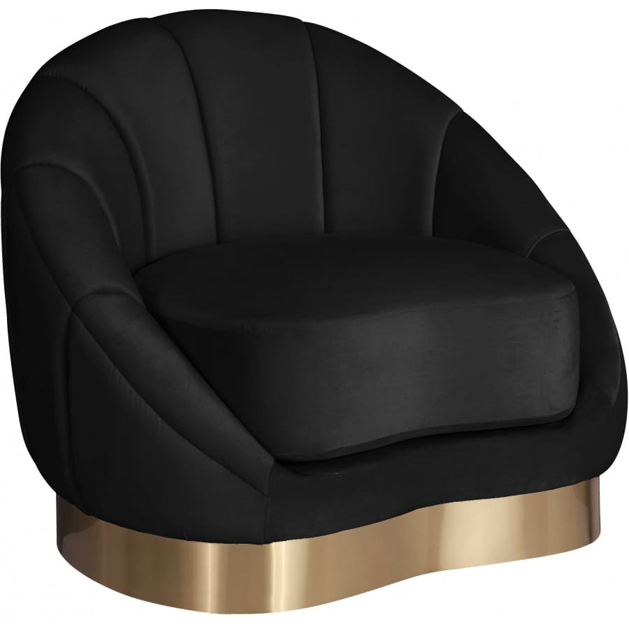 Meridian Furniture Shelly Velvet Chair - Black - Chairs