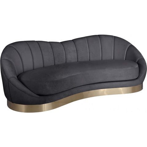 Meridian Furniture Shelly Velvet Sofa - Grey - Sofas