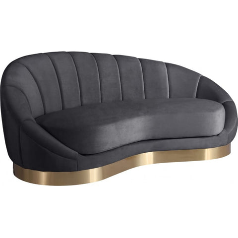 Meridian Furniture Shelly Velvet Chaise - Grey - Sofas