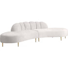 Meridian Furniture Divine Velvet 2pc. Sectional - Cream - Sofas
