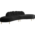Meridian Furniture Divine Velvet 2pc. Sectional - Black - Sofas
