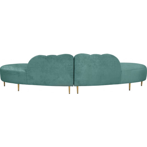 Meridian Furniture Divine Velvet 2pc. Sectional - Mint - Sofas