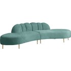 Meridian Furniture Divine Velvet 2pc. Sectional - Mint - Sofas