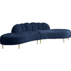 Meridian Furniture Divine Velvet 2pc. Sectional - Navy - Sofas