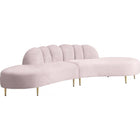 Meridian Furniture Divine Velvet 2pc. Sectional - Pink - Sofas