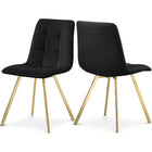 Meridian Furniture Annie Velvet Dining Chair - Gold - Black - Dining Chairs