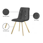Meridian Furniture Annie Velvet Dining Chair - Gold - Dining Chairs