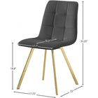 Meridian Furniture Annie Velvet Dining Chair - Gold - Dining Chairs