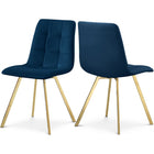 Meridian Furniture Annie Velvet Dining Chair - Gold - Navy - Dining Chairs
