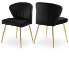 Meridian Furniture Finley Velvet Chair - Black - Dining Chairs