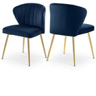Meridian Furniture Finley Velvet Chair - Navy - Dining Chairs