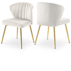 Meridian Furniture Finley Velvet Chair - Cream - Dining Chairs