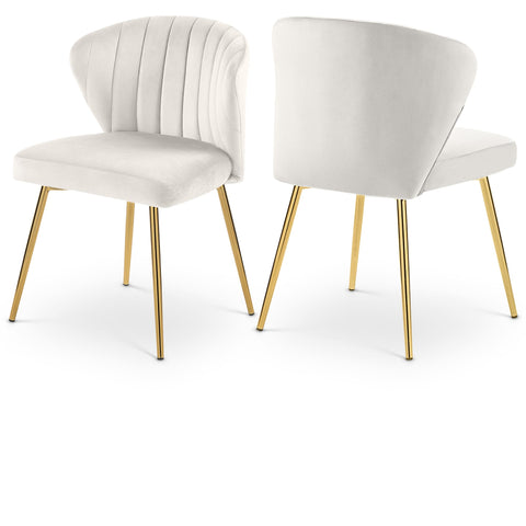 Meridian Furniture Finley Velvet Chair - Cream - Dining Chairs