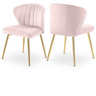 Meridian Furniture Finley Velvet Chair - Pink - Dining Chairs