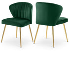 Meridian Furniture Finley Velvet Chair - Green - Dining Chairs