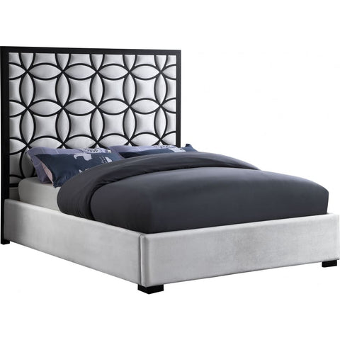 Meridian Furniture Taj Velvet Queen Bed - Bedroom Beds