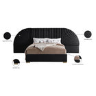 Meridian Furniture Cleo Velvet King Bed - Bedroom Beds