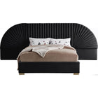 Meridian Furniture Cleo Velvet King Bed - Black - Bedroom Beds