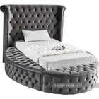 Meridian Furniture Luxus Velvet Twin Bed - Grey - Bedroom Beds