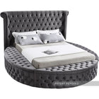Meridian Furniture Luxus Velvet King Bed - Grey - Bedroom Beds