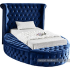 Meridian Furniture Luxus Velvet Twin Bed - Navy - Bedroom Beds