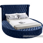 Meridian Furniture Luxus Velvet King Bed - Navy - Bedroom Beds