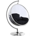 Meridian Furniture Luna Acrylic Swing Bubble Accent Chair - Chrome - Black - Chairs
