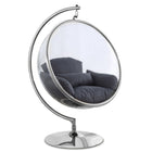 Meridian Furniture Luna Acrylic Swing Bubble Accent Chair - Chrome - Grey - Chairs