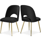 Meridian Furniture Logan Velvet Dining Chair - Black - Dining Chairs