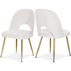 Meridian Furniture Logan Velvet Dining Chair - Cream - Dining Chairs