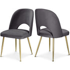 Meridian Furniture Logan Velvet Dining Chair - Grey - Dining Chairs