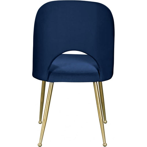 Meridian Furniture Logan Velvet Dining Chair - Navy - Dining Chairs