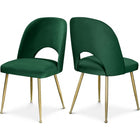 Meridian Furniture Logan Velvet Dining Chair - Green - Dining Chairs