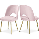 Meridian Furniture Logan Velvet Dining Chair - Pink - Dining Chairs