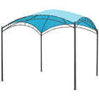 International Caravan Square 10 Foot Dome Top Gazebo - Aqua Blue/Dk. Grey - Outdoor Furniture