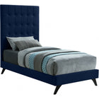 Meridian Furniture Elly Velvet Twin Bed - Navy - Bedroom Beds