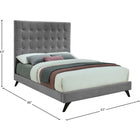 Meridian Furniture Elly Velvet Queen Bed - Bedroom Beds