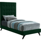 Meridian Furniture Elly Velvet Twin Bed - Green - Bedroom Beds