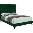 Meridian Furniture Elly Velvet King Bed - Green - Bedroom Beds