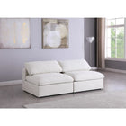 Meridian Furniture Serene Linen Deluxe Cloud Modular Down Filled Overstuffed 78 Armless Sofa - Sofas