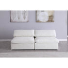 Meridian Furniture Serene Linen Deluxe Cloud Modular Down Filled Overstuffed 78 Armless Sofa - Sofas
