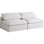 Meridian Furniture Serene Linen Deluxe Cloud Modular Down Filled Overstuffed 78 Armless Sofa - Cream - Sofas