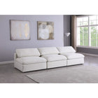 Meridian Furniture Serene Linen Deluxe Cloud Modular Down Filled Overstuffed 117 Armless Sofa - Sofas