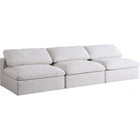 Meridian Furniture Serene Linen Deluxe Cloud Modular Down Filled Overstuffed 117 Armless Sofa - Cream - Sofas