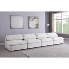Meridian Furniture Serene Linen Deluxe Cloud Modular Down Filled Overstuffed 156 Armless Sofa - Sofas