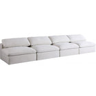 Meridian Furniture Serene Linen Deluxe Cloud Modular Down Filled Overstuffed 156 Armless Sofa - Cream - Sofas