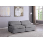 Meridian Furniture Serene Linen Deluxe Cloud Modular Down Filled Overstuffed 78 Armless Sofa - Sofas