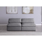 Meridian Furniture Serene Linen Deluxe Cloud Modular Down Filled Overstuffed 78 Armless Sofa - Sofas